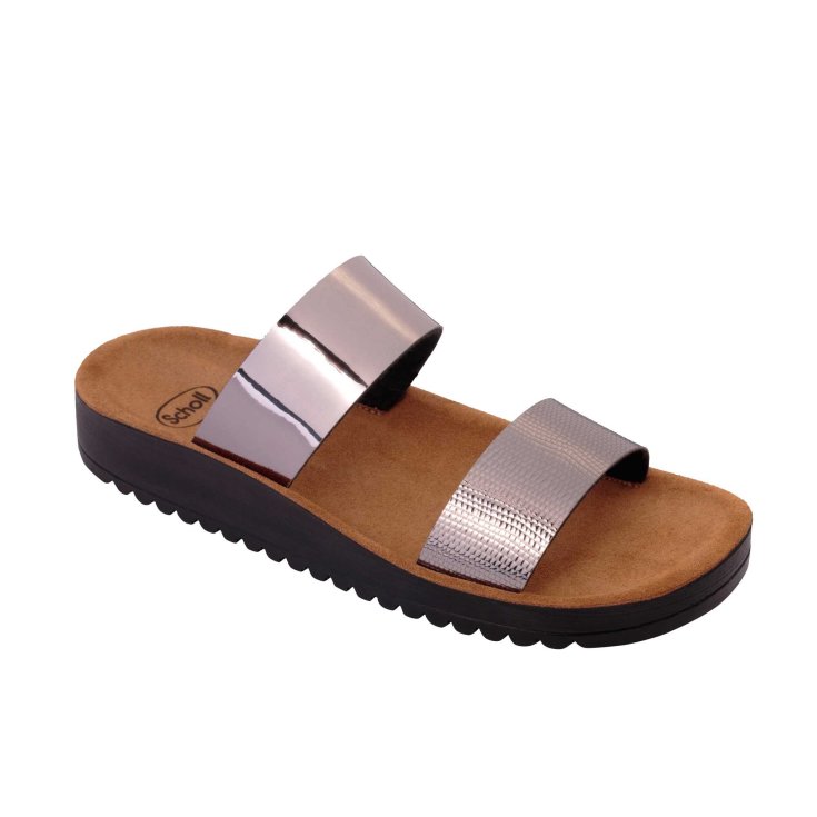 Scholl&reg; Cynthia Calzatura Donna Effetto Specchiato Plantare Memory Cushion&reg; Colore Argento Misura 38