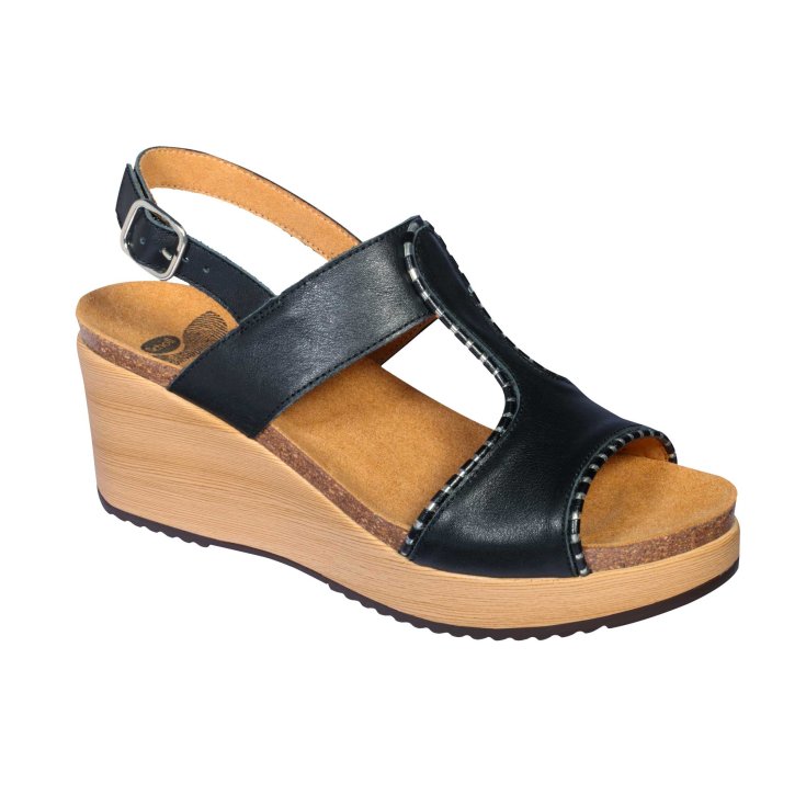 Scholl&reg; Kassidy Sandalo Donna In Pelle Plantare Bioprint&reg; Colore Nero Misura 36