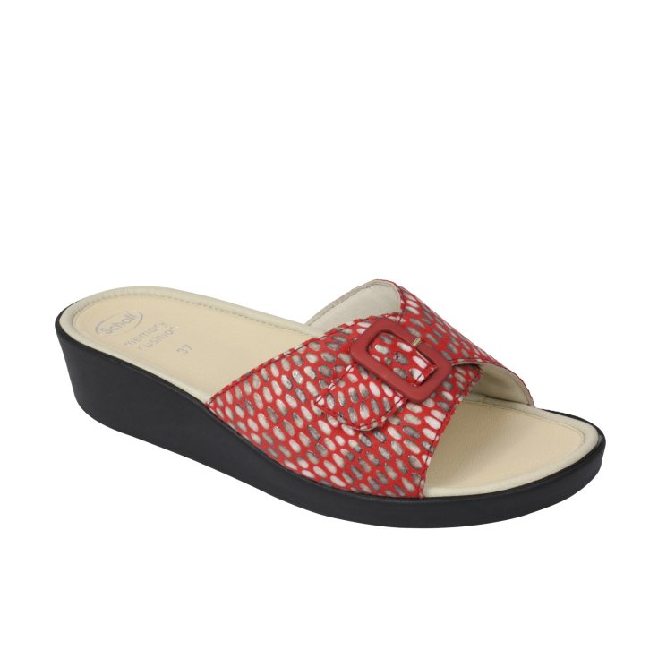Scholl&reg; Mango Patent Calzatura Donna Simil Pelle Stampata Plantare Memory Cushion&reg; Colore Rosso Misura 40