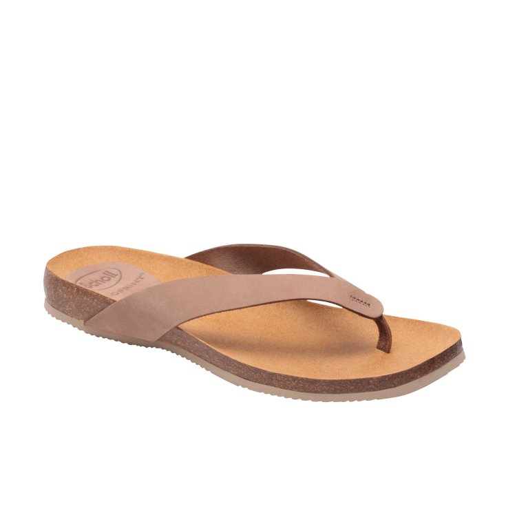 Scholl&reg; Tist 2.0 Sandalo Infradito Donna In Nubuck Plantare Bioprint&reg; Colore Beige Misura 36