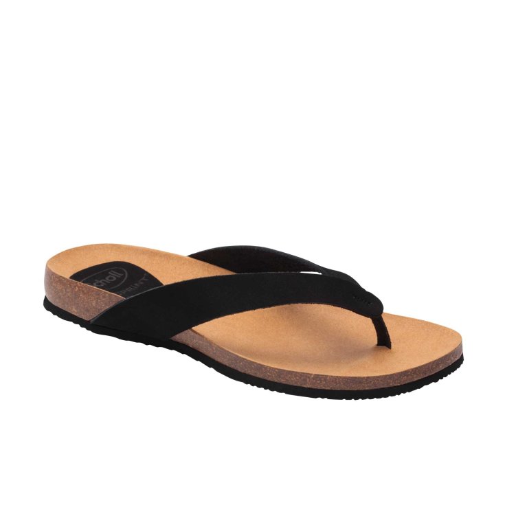 Scholl&reg; Tist 2.0 Sandalo Infradito Donna In Nubuck Plantare Bioprint&reg; Colore Nero Misura 36