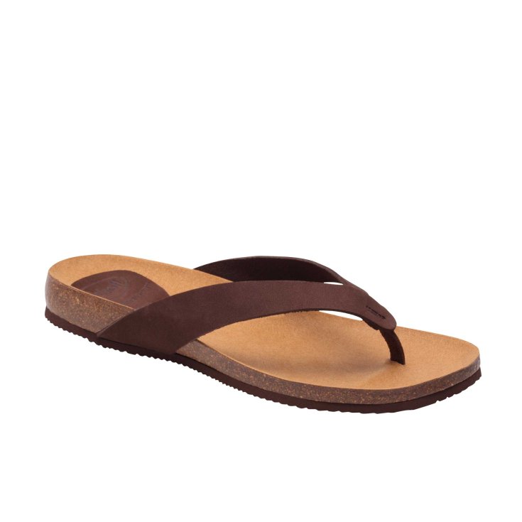 Scholl&reg; Tist 2.0 Sandalo Infradito Donna In Nubuck Plantare Bioprint&reg; Colore Marrone Misura 40