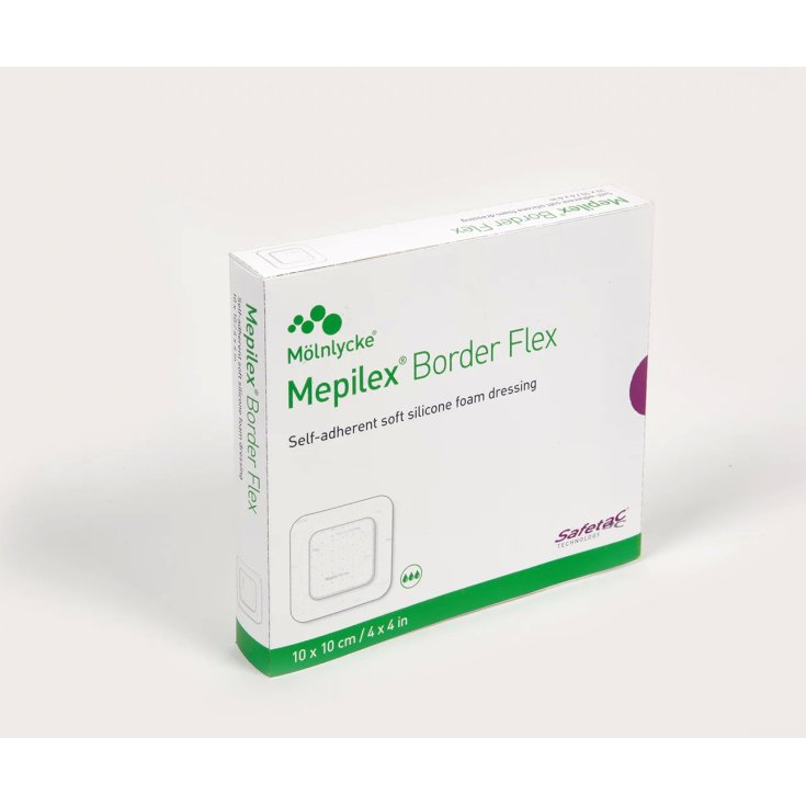 M&ouml;lnlycke&reg; Mepilex&reg; Border Flex Medicazione Multiuso All-In-One In Schiuma Con Safetac&reg; Misura 7,5x7,5cm 5 Pezzi