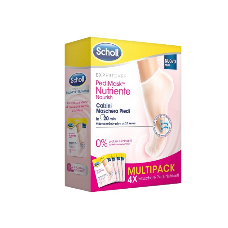 Scholl Pedimask Maschera Piedi Con 0% Profumi E Coloranti 4 Paia