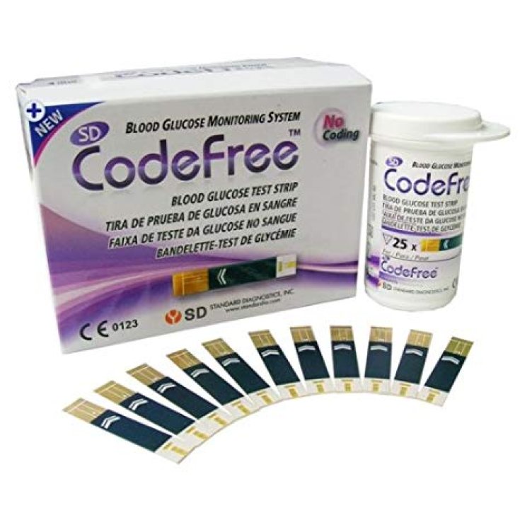 Codefree&trade; Strisce Reattive Per La Misurazione Del Glucosio Nel Sangue 50 Pezzi