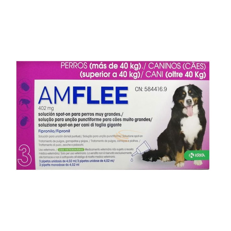 AMFLEE&reg; 402mg Spot-On Cani Oltre 40Kg KRKA 3 Pipette