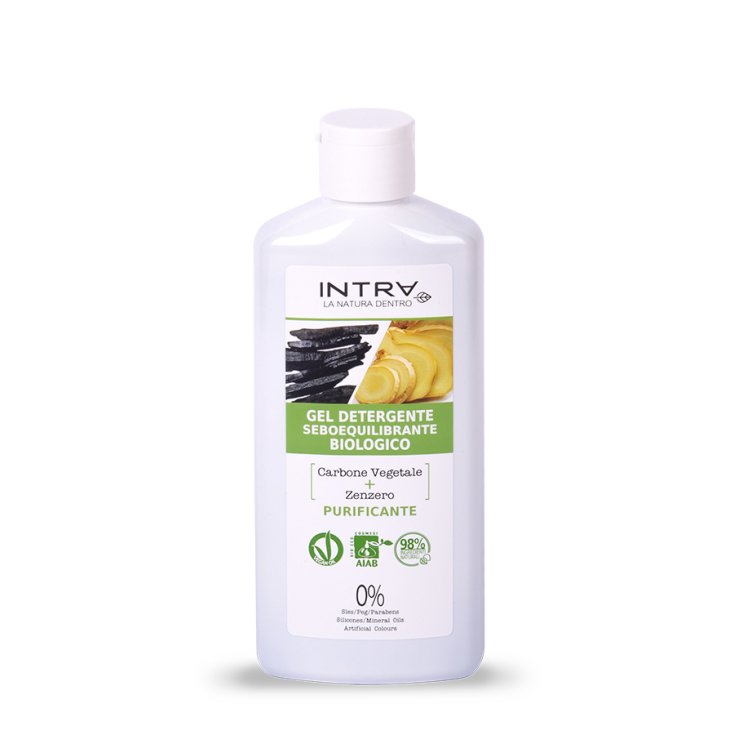Carbone Vegetale & Zenzero Gel Detergente Seboequilibrante Biologico Purificante Intra 200ml