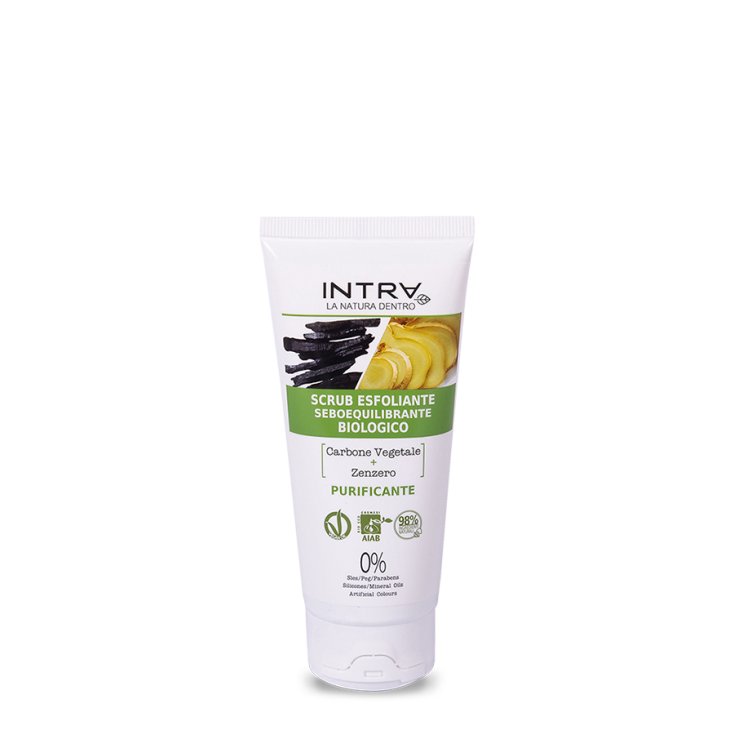 Carbone Vegetale & Zenzero Scrub Esfoliante Seboequilibrante Biologico Purificante Intra 75ml