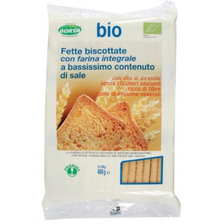 Fette Biscottate Con Farina Integrale A Bassissimo Contenuto Di Sale Biologico Probios 450g 