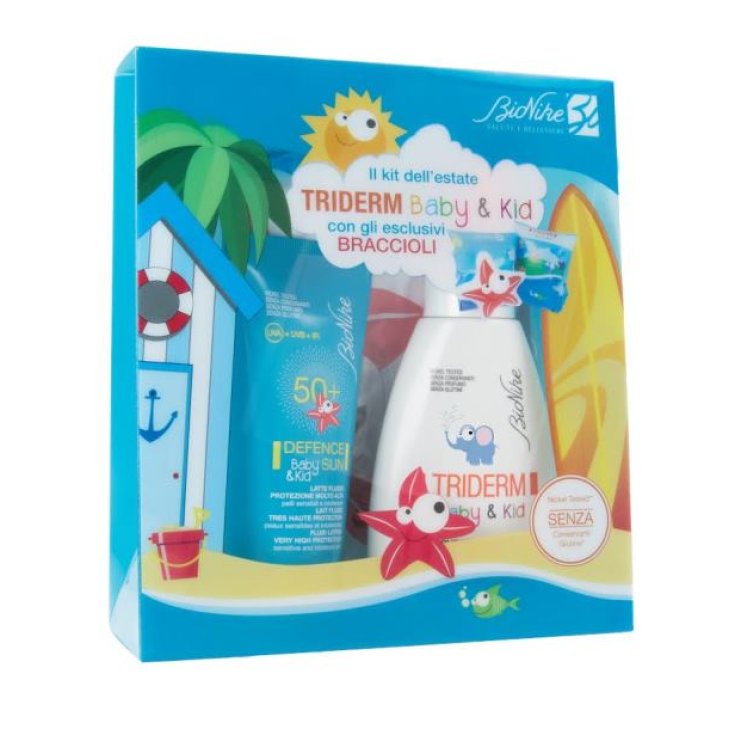 Il Kit Dell'Estate Baby & Kid BioNike Defence Sun SPF50+ Latte Fluido  + Triderm Acqua Micellare + Braccioli