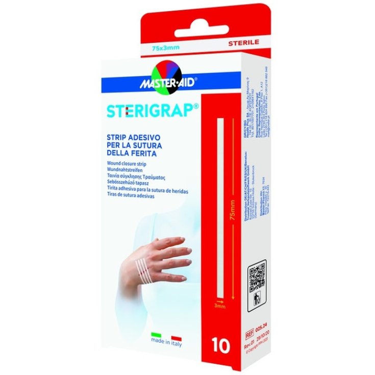 MASTER-AID&reg; STERIGRAP&reg; Strip Adesivo 75X3mm 10 Pezzi