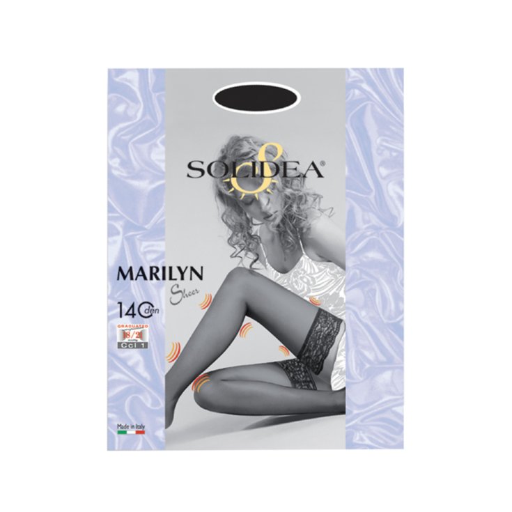 Marilyn Calze Autoreggenti 140 Den Sheer Solidea&reg; Colore Nero Taglia 2-M