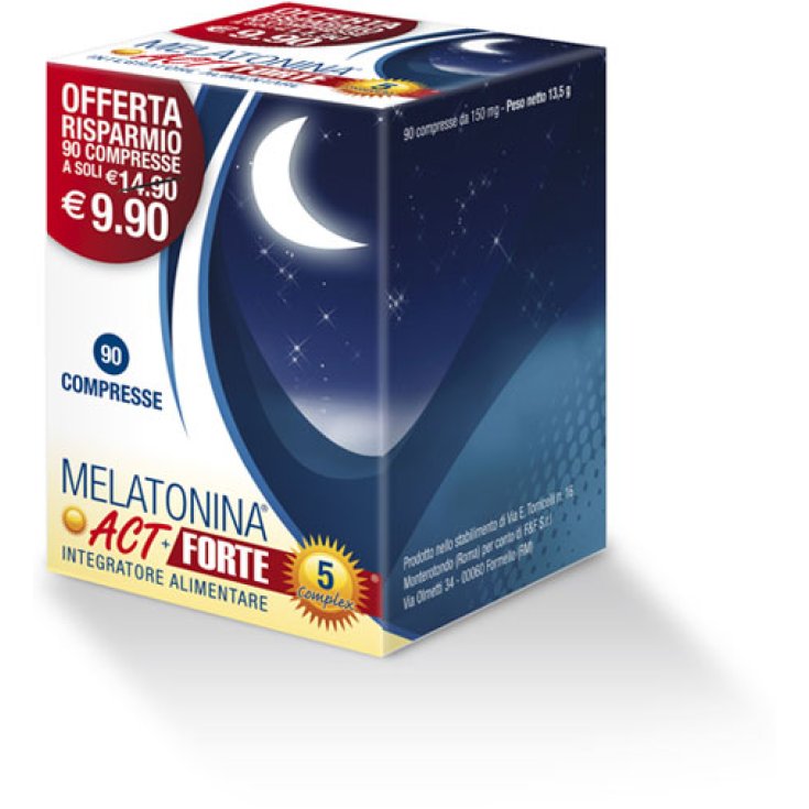 F&F Melatonina Act + Forte 5 Complex Integratore Alimentare 90 Compresse F&F Melatonina Act + Forte 5 Complex Integratore Alimentare 90 Compresse