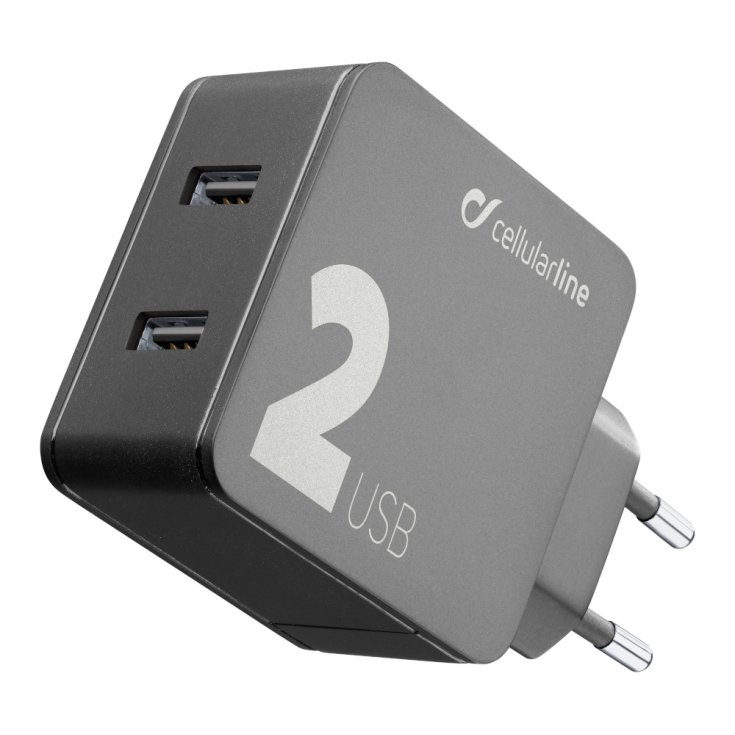Multipower 2 Cellularline 1 Caricabatterie Da Rete Nero