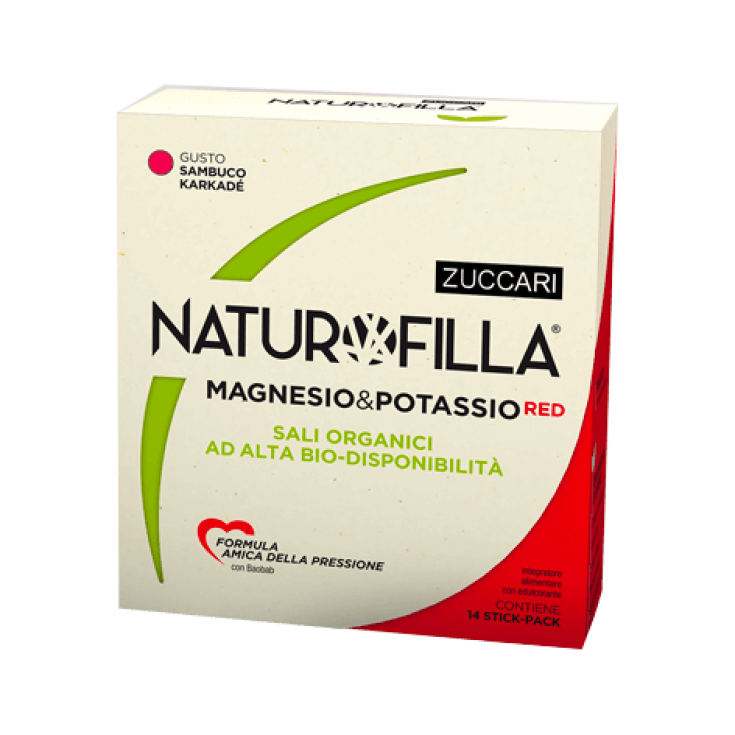 Naturofilla&reg; Magnesio&Potassio Red Gusto Sambuco-Karkad&egrave; Zuccari 14 Stick