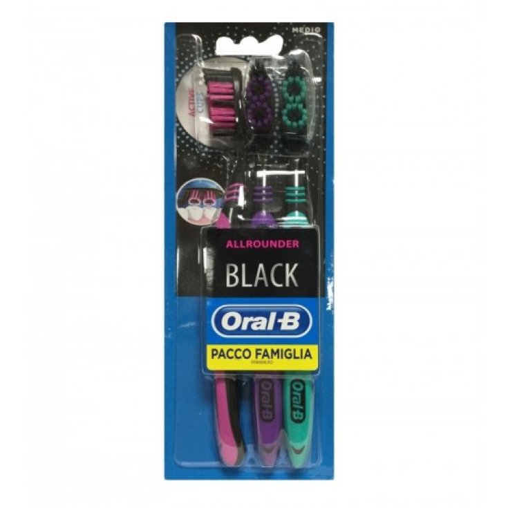 Oral-B&reg; Spazzolino Manuale Robin Hood Black 40 Medio 3 Pezzi