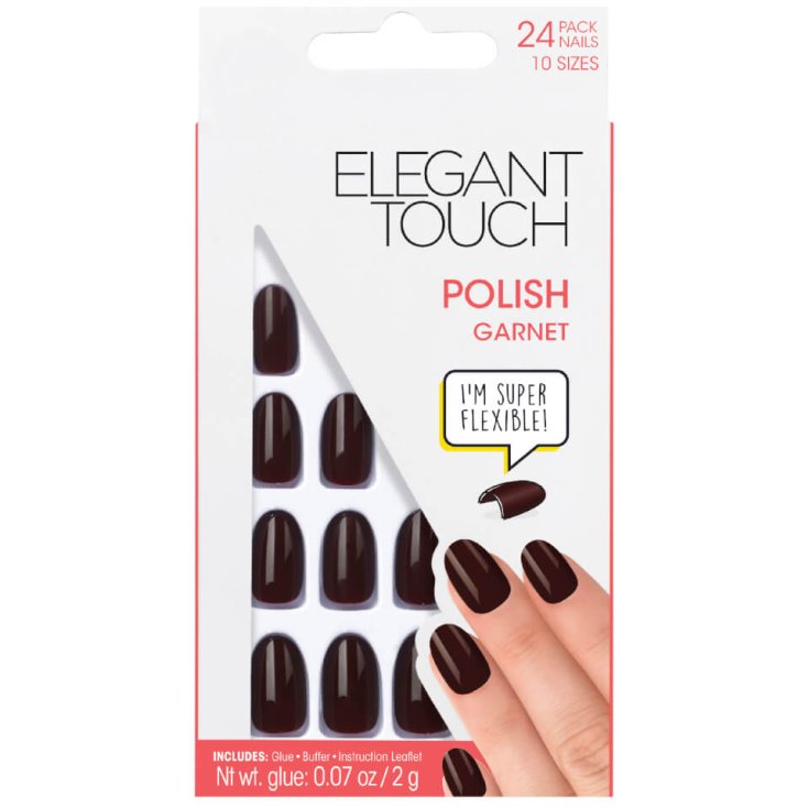 Uragme Elegant Touch Polish Garnet UV Gel Coat 24 Unghie Bordeaux