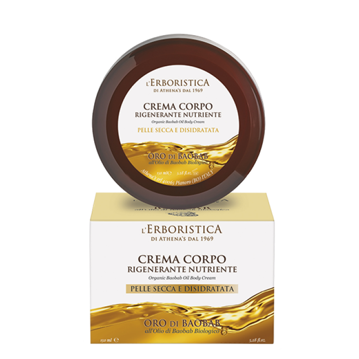 Athena's Crema Corpo Rigenerante Nutriente all'Oro Di Baobab Biologico 150ml