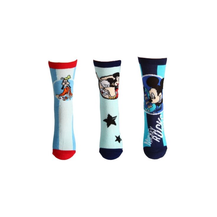 Confezione 3pz calza corta calzino bimbo bambino Disney Mickey 23-26