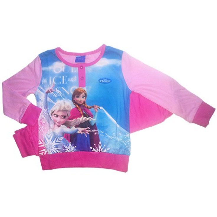 Pigiama maglia maglietta pantalone cotone bimba bambina Disney Frozen 5A