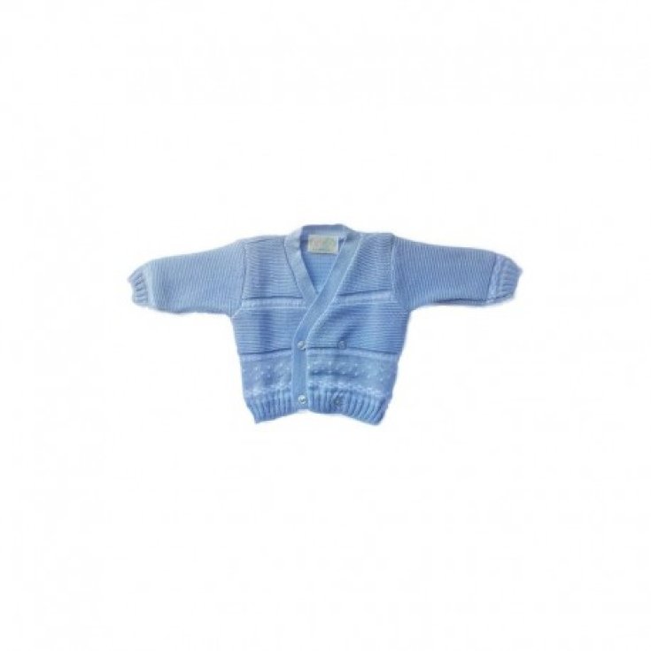 Cardigan scaldacuore incrociatino coprifasce cotone La Rocca bimbo neonato celeste TU
