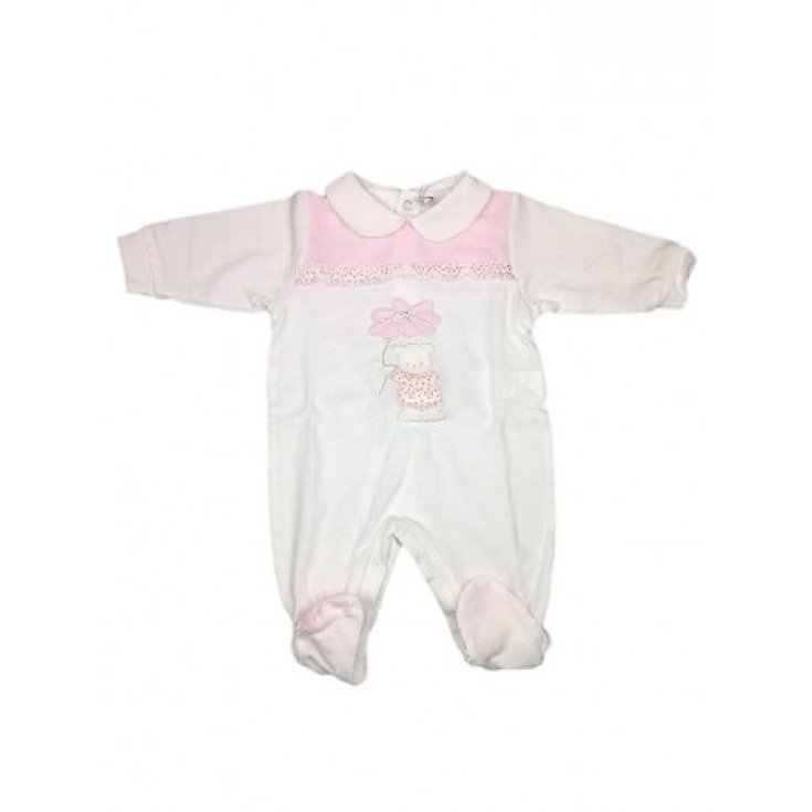 Tuta tutina cotone bimba neonato Will B bianco rosa 0 - 3 m
