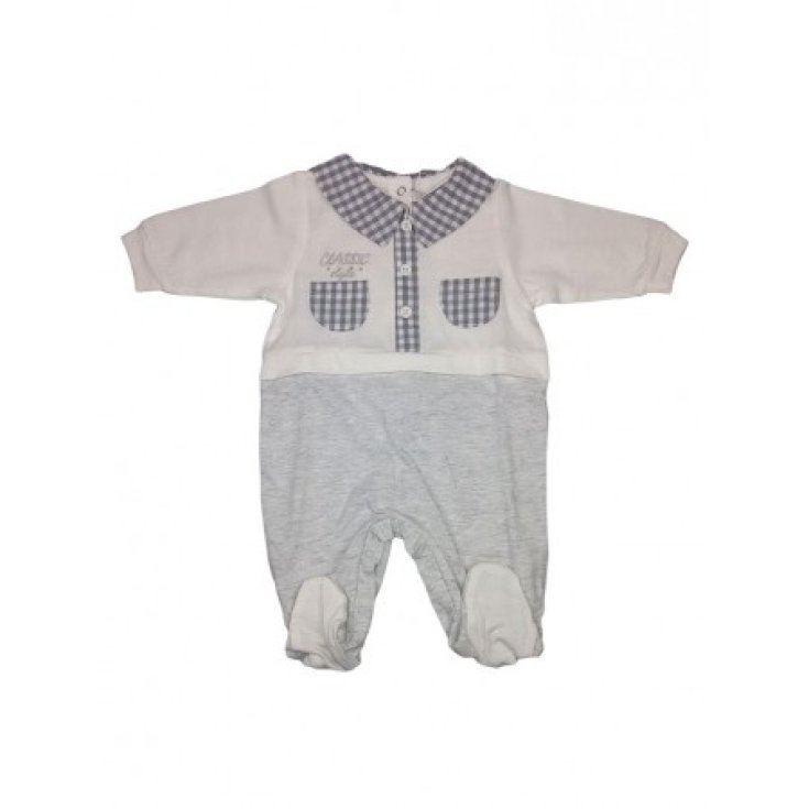Tuta tutina cotone bimbo neonato Will B bianco grigio 3 - 6 m