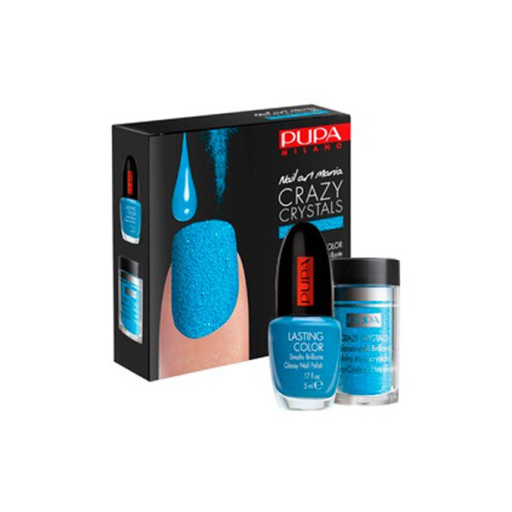 Pupa Nail Art Crazy Crystals Smalto Effetto Cristallo Colore 001 Azzurro Fluo