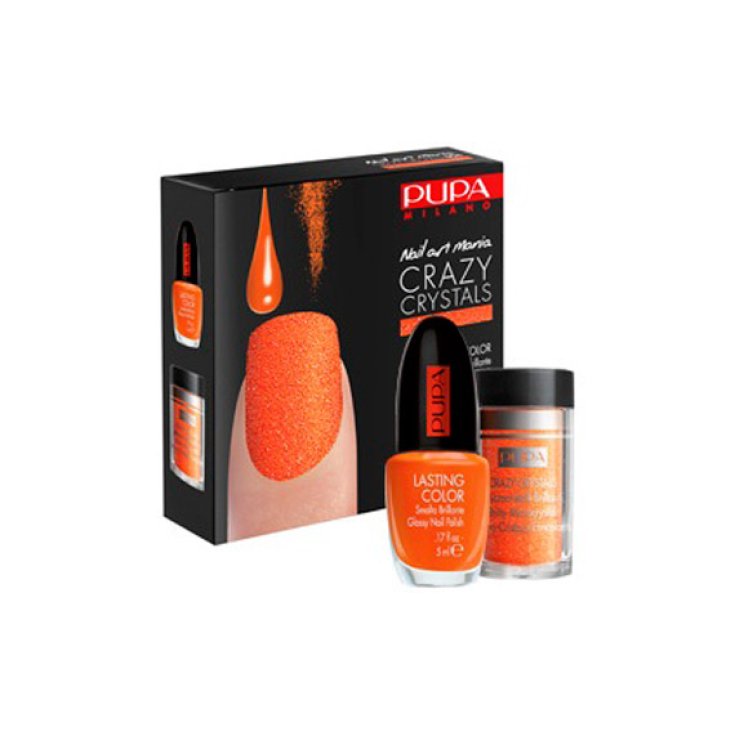 Pupa Nail Art Crazy Crystals Smalto Effetto Cristallo Colore 004 Arancione Fluo