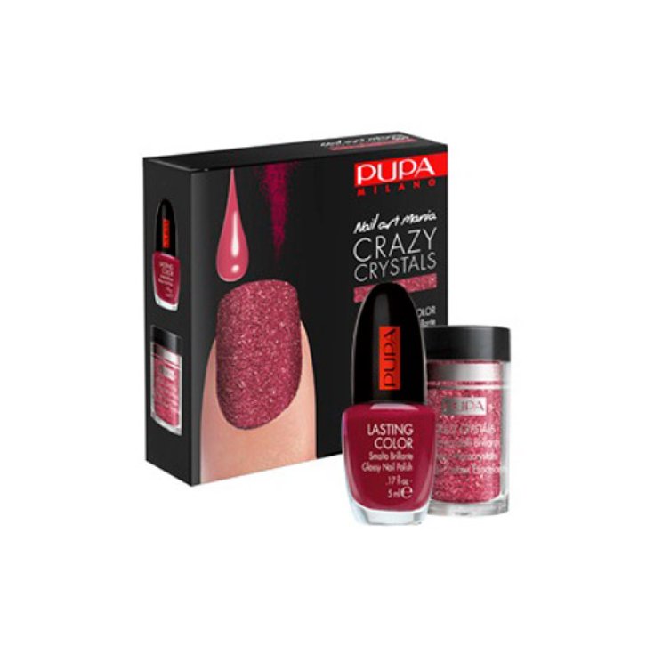 Pupa Nail Art Crazy Crystals Smalto Effetto Cristallo Colore 009 Bordeaux