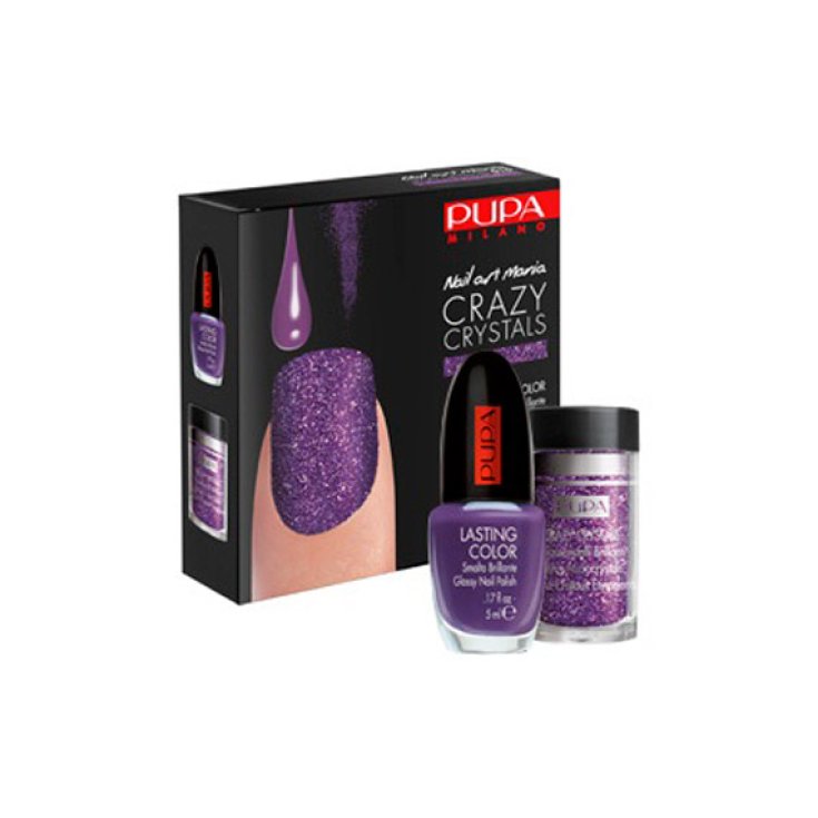 Pupa Nail Art Crazy Crystals Smalto Effetto Cristallo Colore 010 Viola Scuro