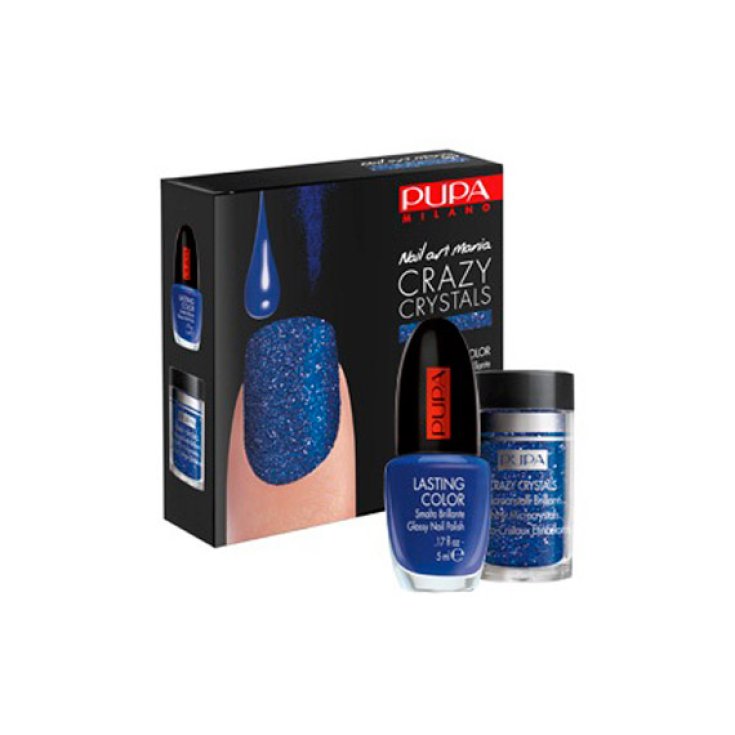 Pupa Nail Art Crazy Crystals Smalto Effetto Cristallo Colore 011 Blu Notte