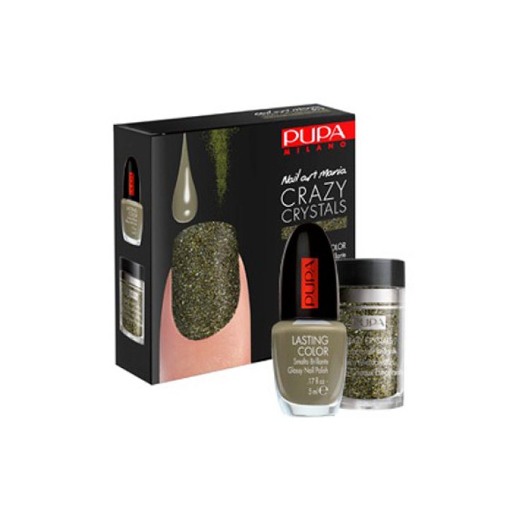 Pupa Nail Art Crazy Crystals Smalto Effetto Cristallo Colore 012 Verde Militare