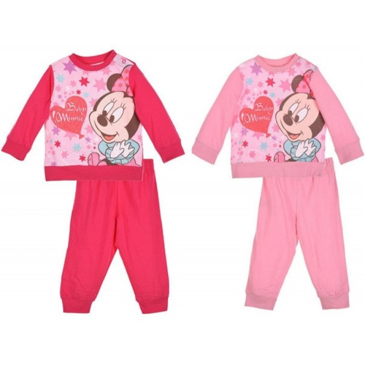 Pigiama maglia maglietta pantalone bimba neonato Disney baby Minnie fucsia 18 m