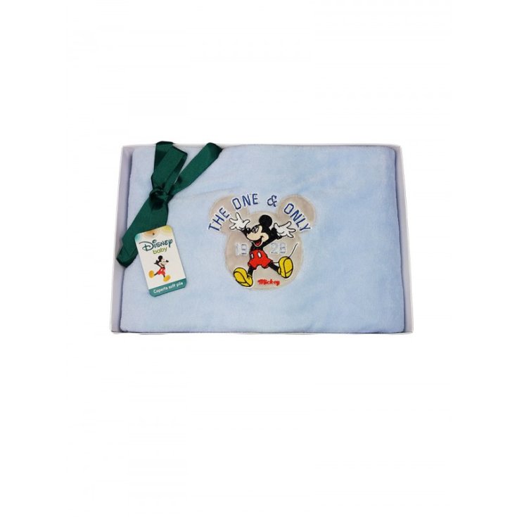 Copertina coperta pile culla carrozzina bimbo neonato Disney baby Mckey cielo TU