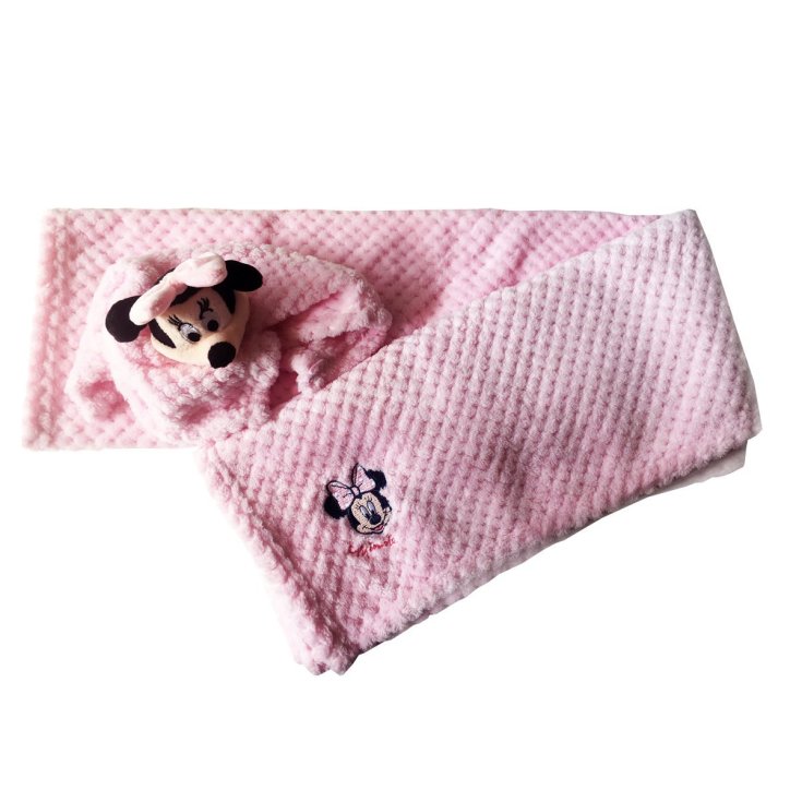 Set 2pz confezione regalo copertina coperta culla carrozzina con dou dou bimba neonato ellepi Disney baby Minnie rosa TU