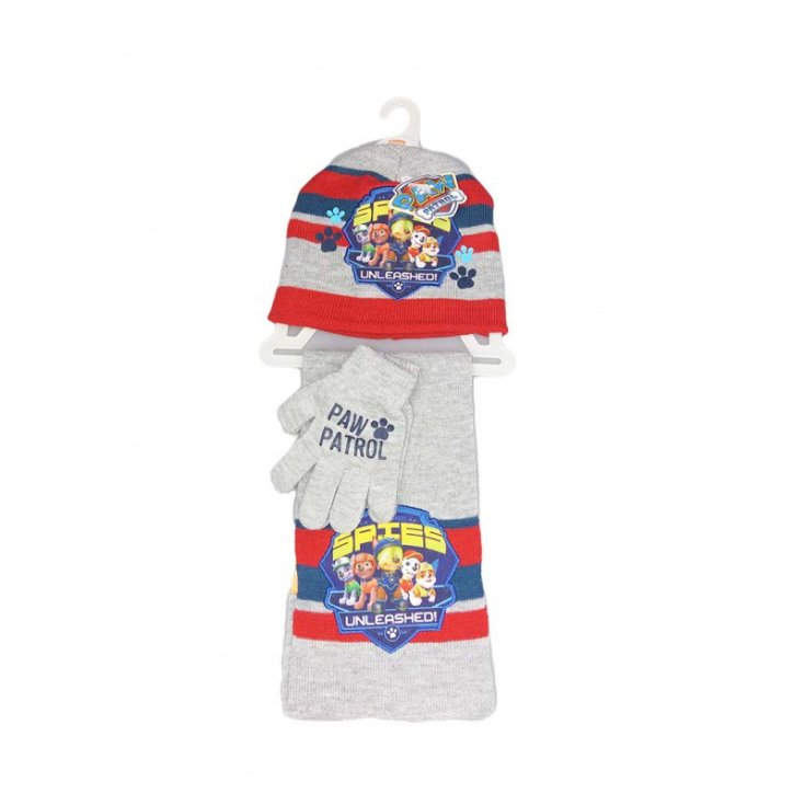 Set 3pz cappello cappellino sciarpa guanti bimbo Paw Patrol bluette tg 52