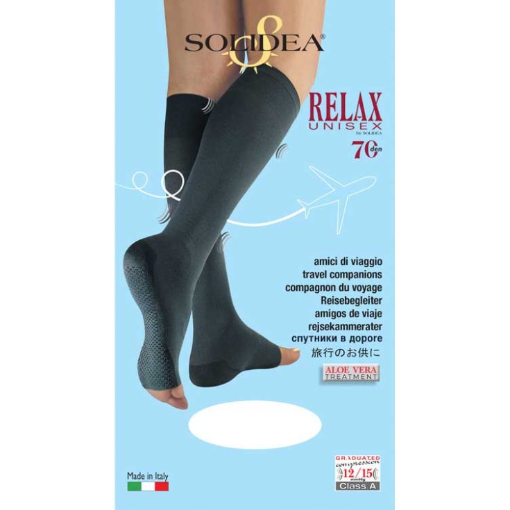 Relax Unisex Gambaletto Punta Aperta 70 Den Solidea&reg; Camel S 1 Paio
