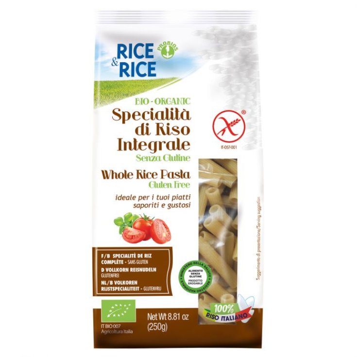 Rice&Rice Specialit&agrave; Di Riso Integrale Sedanini Probios 250g