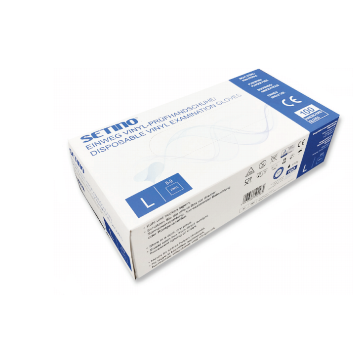 SETINO&reg; Guanti Vinile Misura L 100 Pezzi
