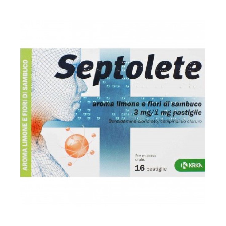 Septolete&reg; 3+1mg Limone E Fiori Di Sambuco KRKA 16 Pastiglie