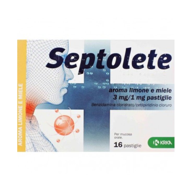 Septolete&reg; 3+1mg Limone Miele KRKA 16 Pastiglie