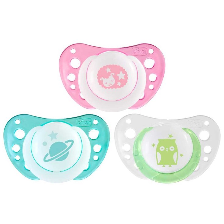 Succhietto PhysioForma&trade; Air 0-6m In Silicone Lumi Chicco&reg; 2 Pezzi