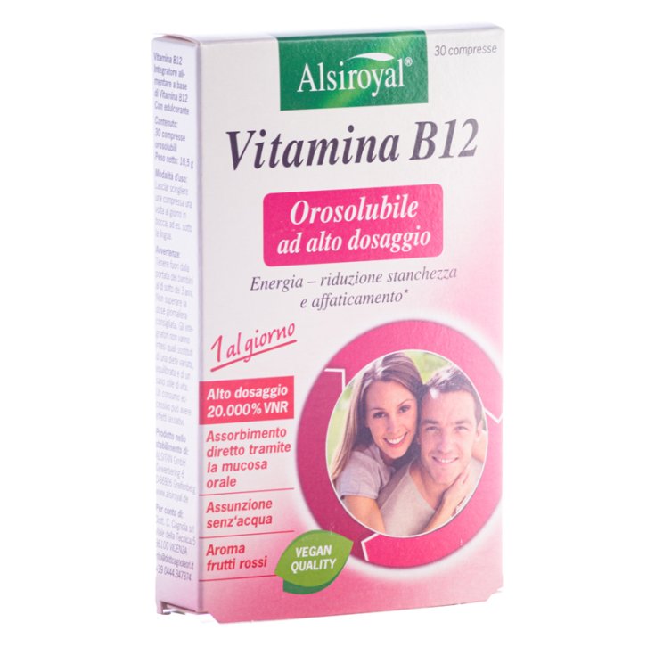 Vitamina B12 Orosolubile Alsiroyal® 30 Compresse Vitamina B12 Orosolubile Alsiroyal® 30 Compresse