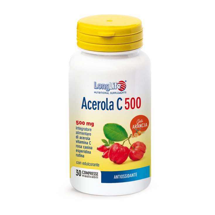 Acerola C 500 LongLife 30 Compresse Masticabili Arancia