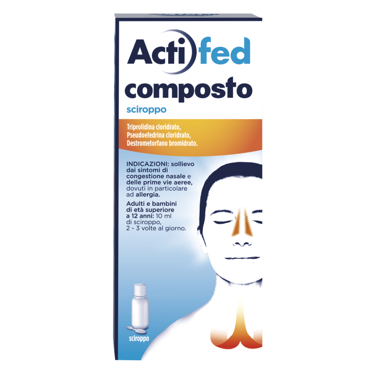 Actifed Composto 100 ml Sciroppo per Tosse Congestione Nasale e Allergia