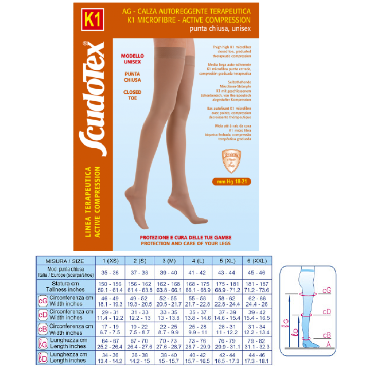 Autoreggente K1 Microfibra Punta Chiusa ScudoTex Beige Taglia 5