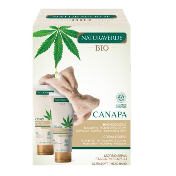CANAPA Bagnoschiuma+Crema Corpo+Fascia Capelli NATURAVERDE BIO 1 Cofanetto