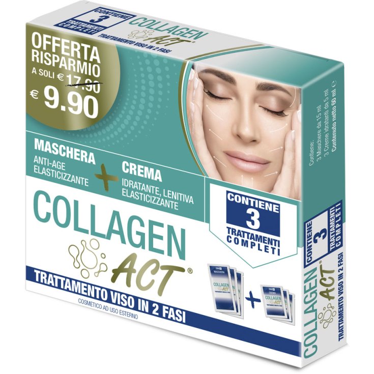 CollagenACT Trattamento Viso 2 Fasi F&F Maschera + Crema