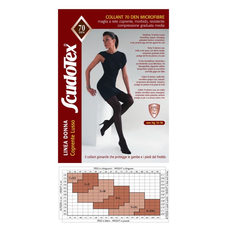 Collant 70 Coprente Lusso ScudoTex Nero Taglia 2
